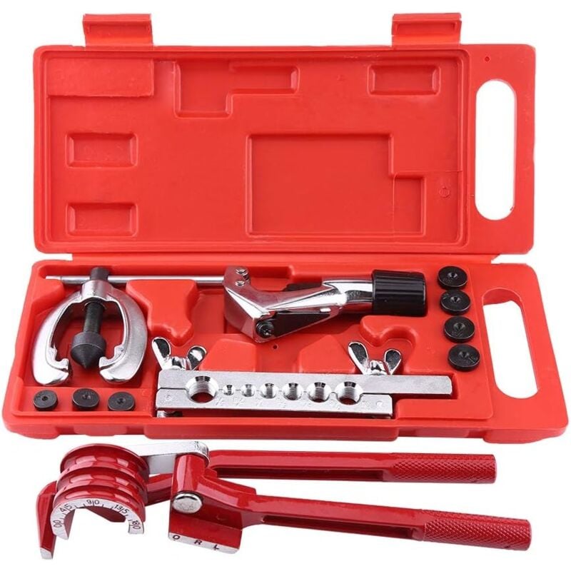 foto del prodotto aiperq kit di svasatura tubi da 11 pezzi, utensili per tubi freno con set di utensili per piegatura tubi in rame, kit di utensili per svasatura
