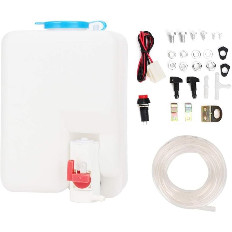foto del prodotto aiperq kit serbatoio universale per lavavetri, pompa 12v, 1,8l, sistema tergicristallo