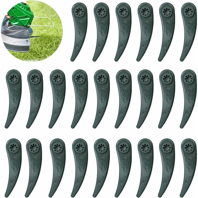 foto del prodotto aiperq lame di ricambio per tagliabordi, confezione da 24 lame per tagliabordi bosch durablade art 23 18 li art 26 18 li, verde