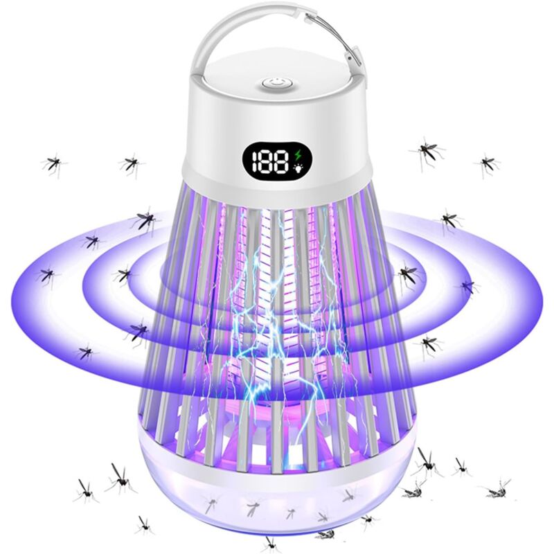 foto del prodotto aiperq lampada antizanzare portatile senza fili 2 in 1 impermeabile con luce led e gancio