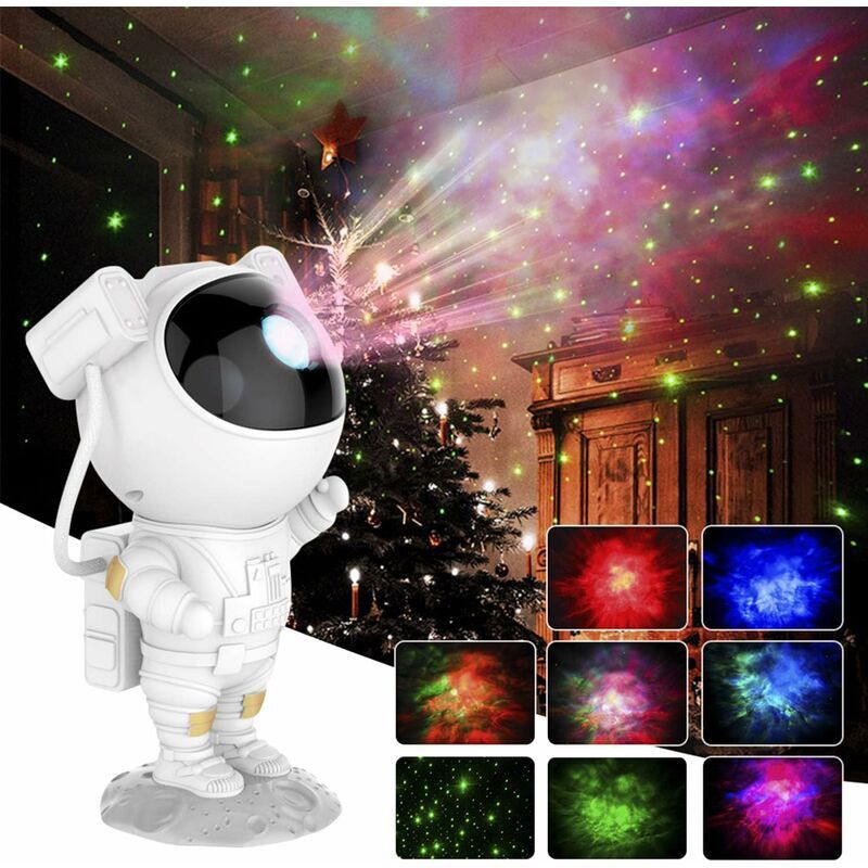 foto del prodotto aiperq lampada da proiezione per cielo stellato robot astronauta lampada da proiezione a led con telecomando e timer decorazione per la casa