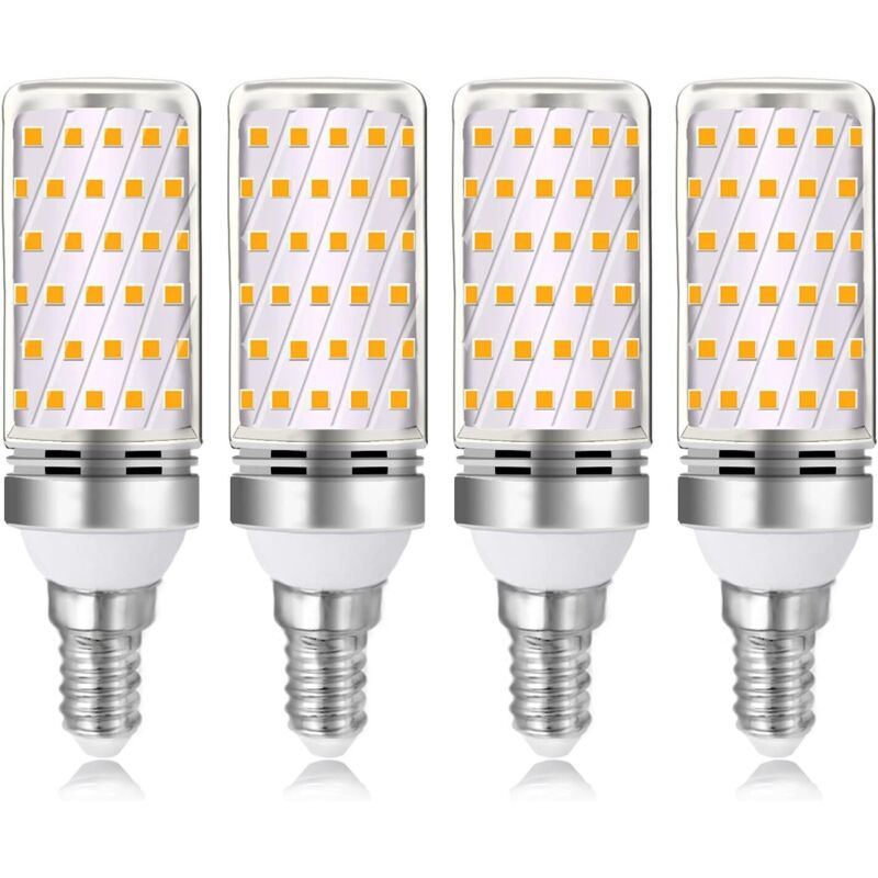 foto del prodotto aiperq - lampadina led e14 16w bianco caldo 3000k 1600lm, equivalente lampada alogena e14 100w 120w, ac 230v, non dimmerabile, 4 pezzi