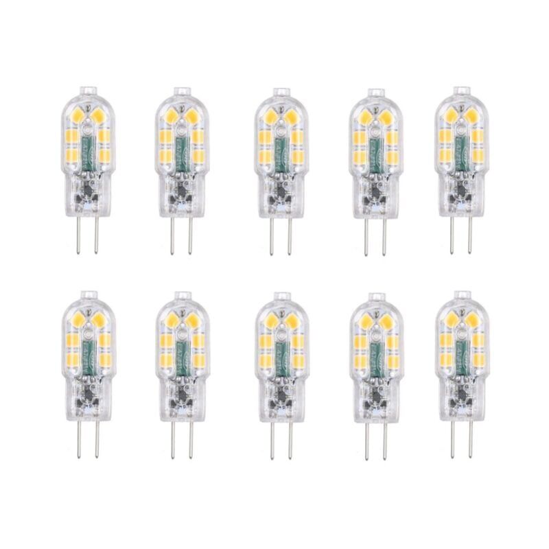 foto del prodotto aiperq lampadina led g4 promozionale 2w, lampadine alogene equivalenti a 20w, bianco freddo 6000k, 200lm, 12x smd, 12v ac dc confezione da 10