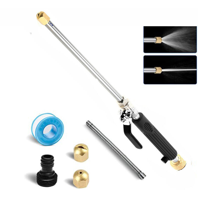 foto del prodotto aiperq lancia ad alta pressione per acqua, ugello per tubo flessibile, getto d acqua, pistola per lavaggio auto, set blu