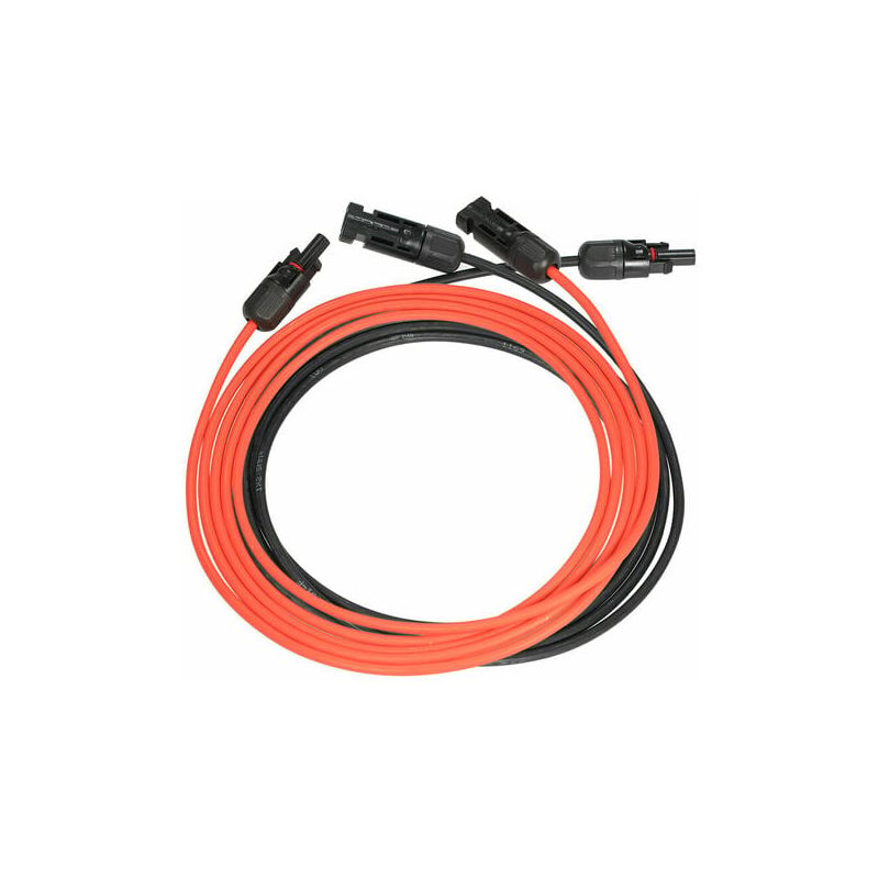 foto del prodotto aiperq linea di estensione solare fotovoltaica cavo di prolunga per pannello solare con coppia di connettori mc4 rosso nero, 14 awg 3 metri 10