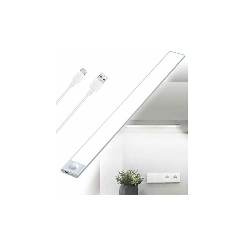 foto del prodotto aiperq luce led sottopensile usb ricaricabile luce tricolore da cucina 2500mah 40cm lampada da armadio dimmerabile sensore di movimento striscia