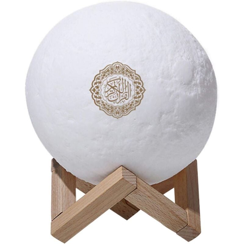 foto del prodotto aiperq luce notturna 3d quran touch con led a 7 colori, altoparlante bluetooth e telecomando piccola lampada lunare