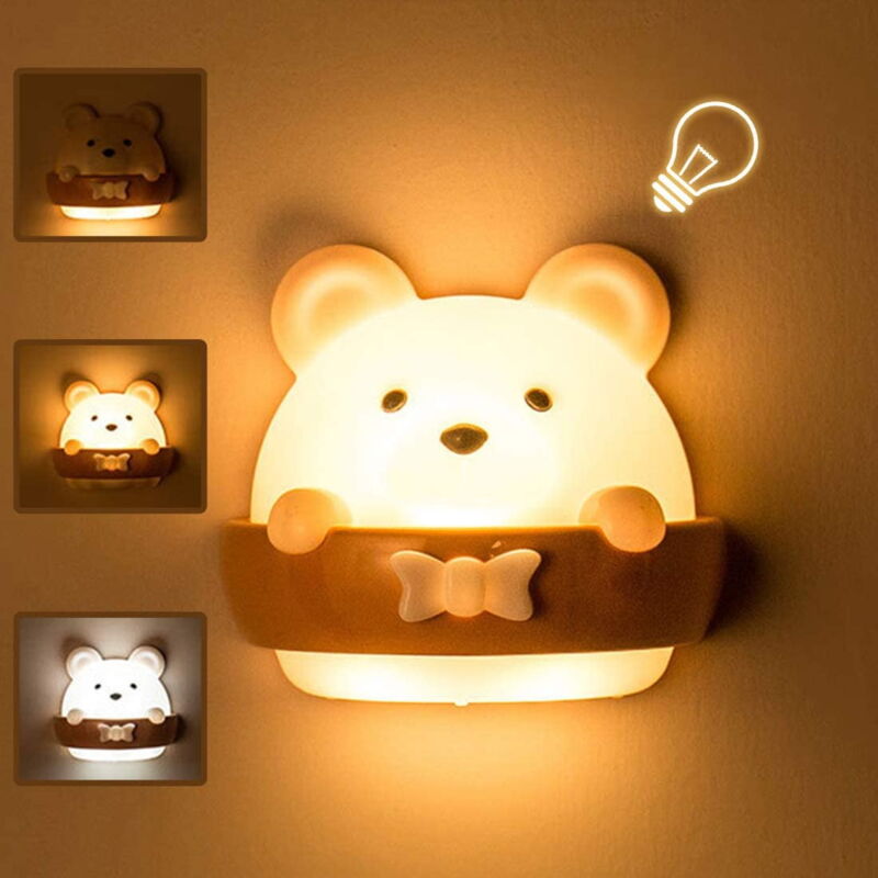 foto del prodotto aiperq luce notturna a led per bambini, luce notturna per bambini, lampada da comodino per bambini, lampada notturna portatile con ricarica usb,