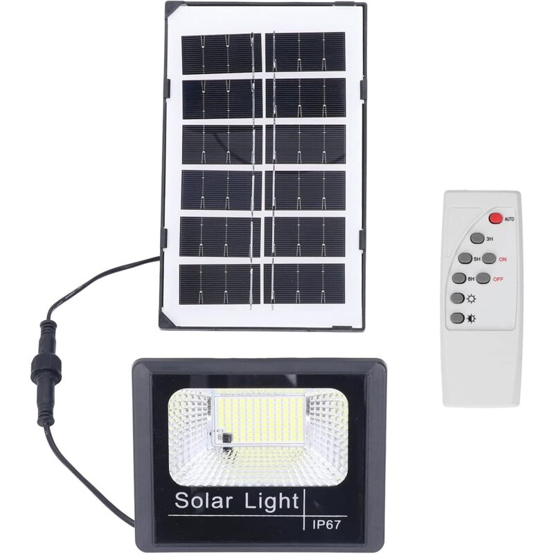 foto del prodotto aiperq luce solare da esterno, 40w 100 led, luce solare da parete impermeabile ip67 con 5 velocit di luminosit regolabili, per giardino, veranda,