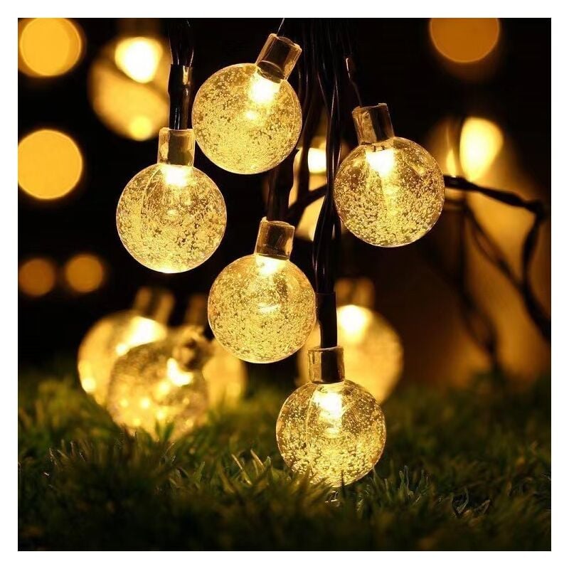 foto del prodotto aiperq luci a led colorate con sfere di cristallo per campeggio all aperto, luci decorative a led per esterni