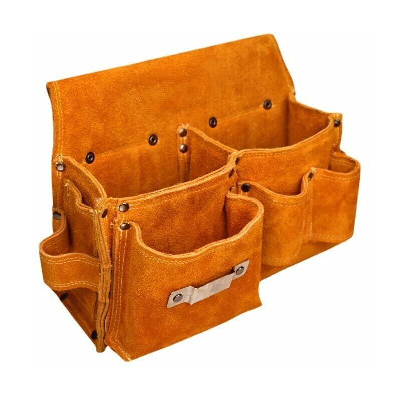 foto del prodotto aiperq marsupio da carpentiere marsupio portautensili in pelle con porta martello