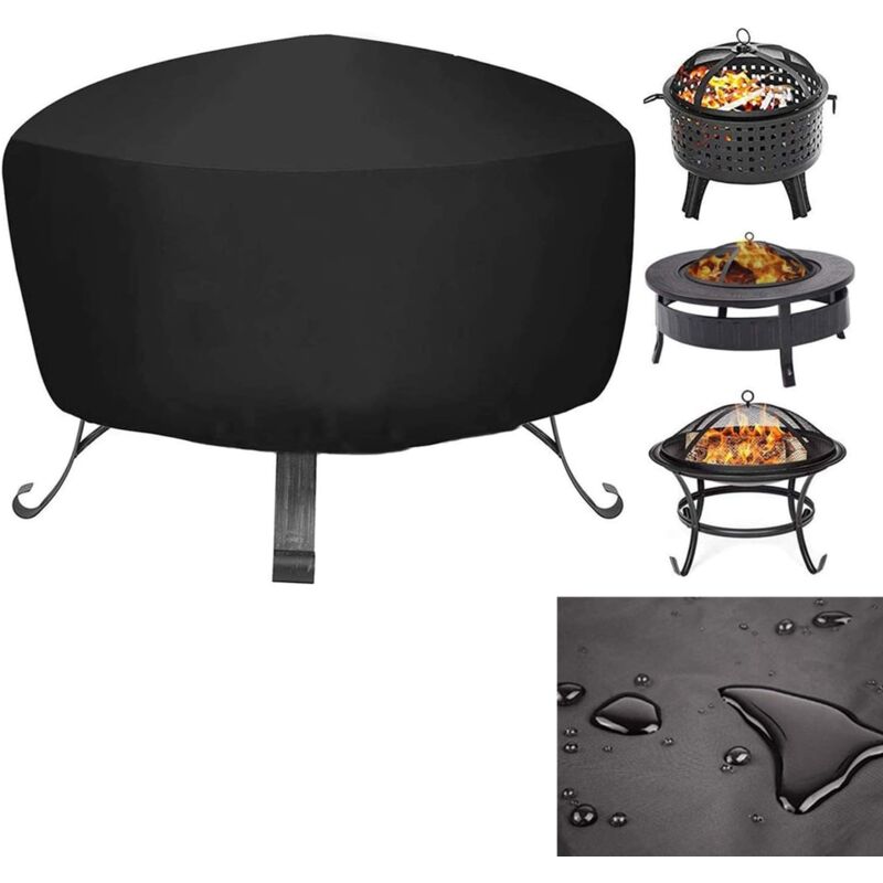 foto del prodotto aiperq - mioke copertura rotonda per braciere copertura impermeabile per braciere per giardino esterno (80x80x65 cm)