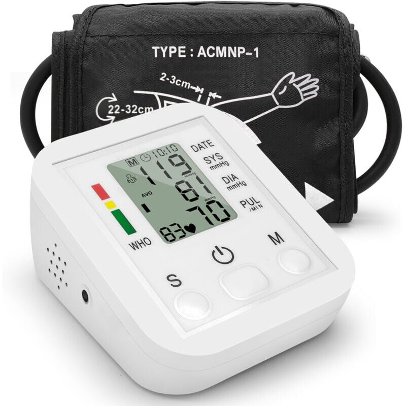 foto del prodotto aiperq misuratore di pressione sanguigna elettronico portatile, tipo bracciale domestico, sfigmomanometro con display lcd, misurazione accurata