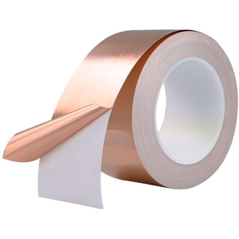 foto del prodotto aiperq nastro in lamina di rame 20 m x 50 mm, nastro schermante emc di alta qualit per schermatura emi, artigianato, repellente per lumache,