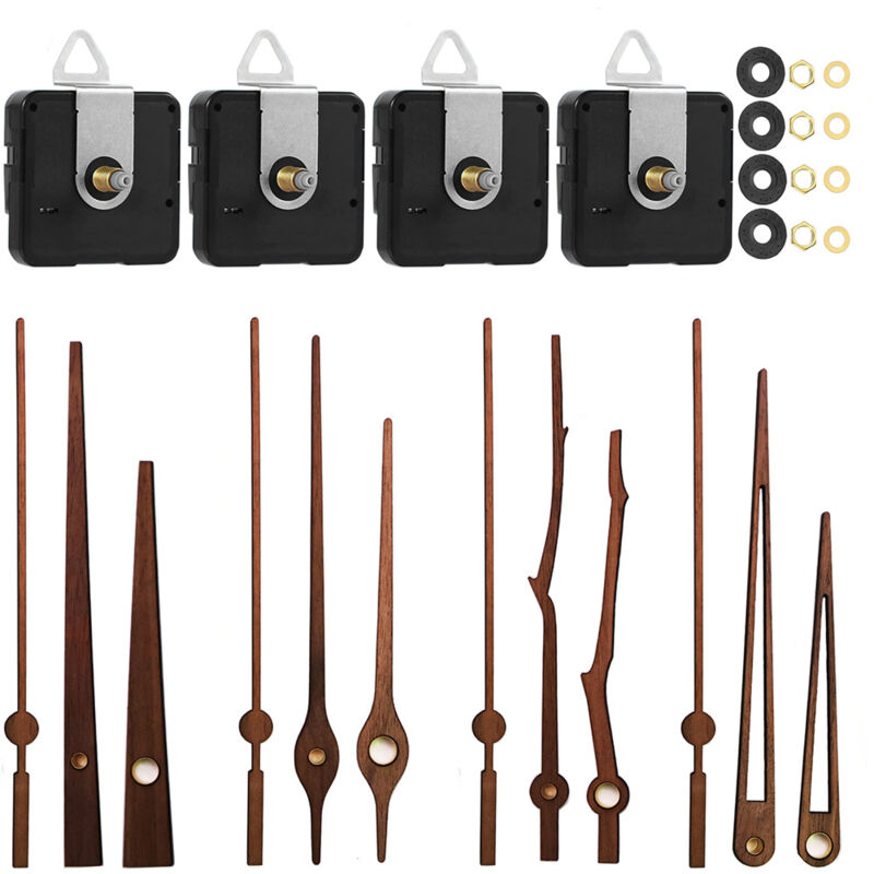foto del prodotto aiperq parti di movimento dell orologio al quarzo con 4 tipi di lancette dell orologio in legno di noce accessori per orologi per la sostituzione