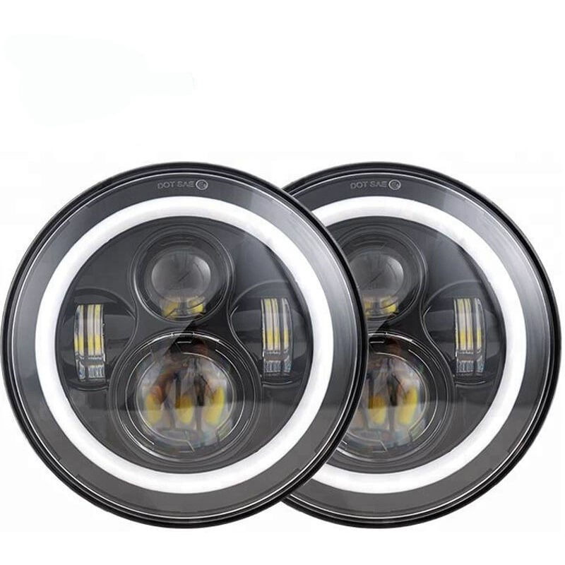 foto del prodotto aiperq phare wrangler de 7 pouces, cercle complet, ouverture il d ange, projecteur de moto, phare led de voiture modifi 
