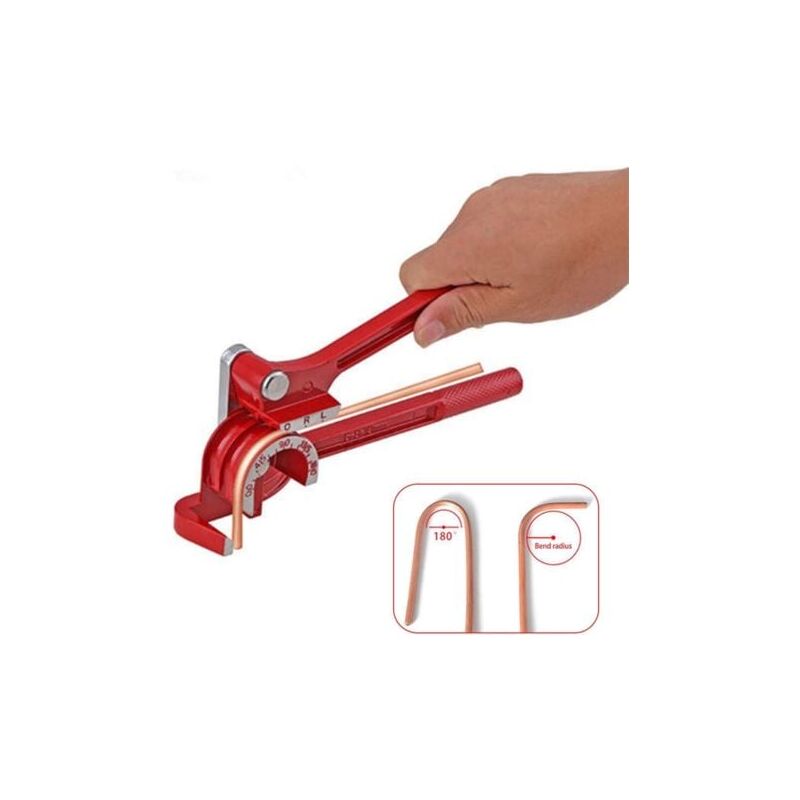 foto del prodotto aiperq piegatubi manuale 3 in 1, dimensioni 1 4, 5 16, 3 8, leva a 180 gradi, piegatura per impieghi gravosi, rame, ottone, alluminio e metallo