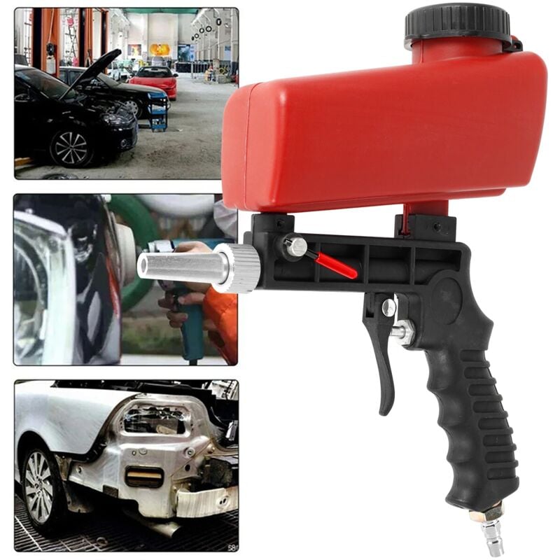 foto del prodotto aiperq pistola per sabbiatura pneumatica portatile 90psi, macchina per sabbiatura portatile in alluminio leggero, strumento regolabile a gravit 