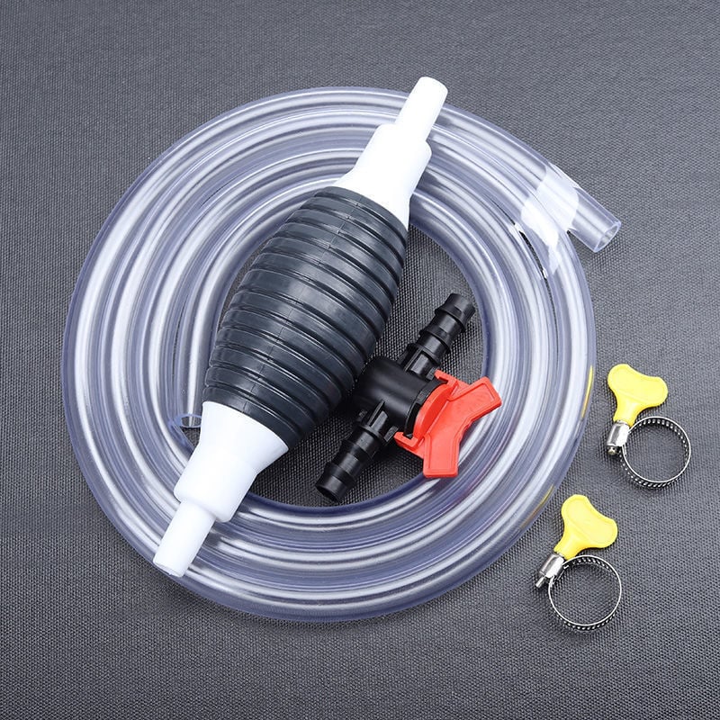 foto del prodotto aiperq pompa manuale, pompa a sifone portatile per il trasferimento del carburante per auto, pompa universale per benzina con tubo flessibile da 2 m