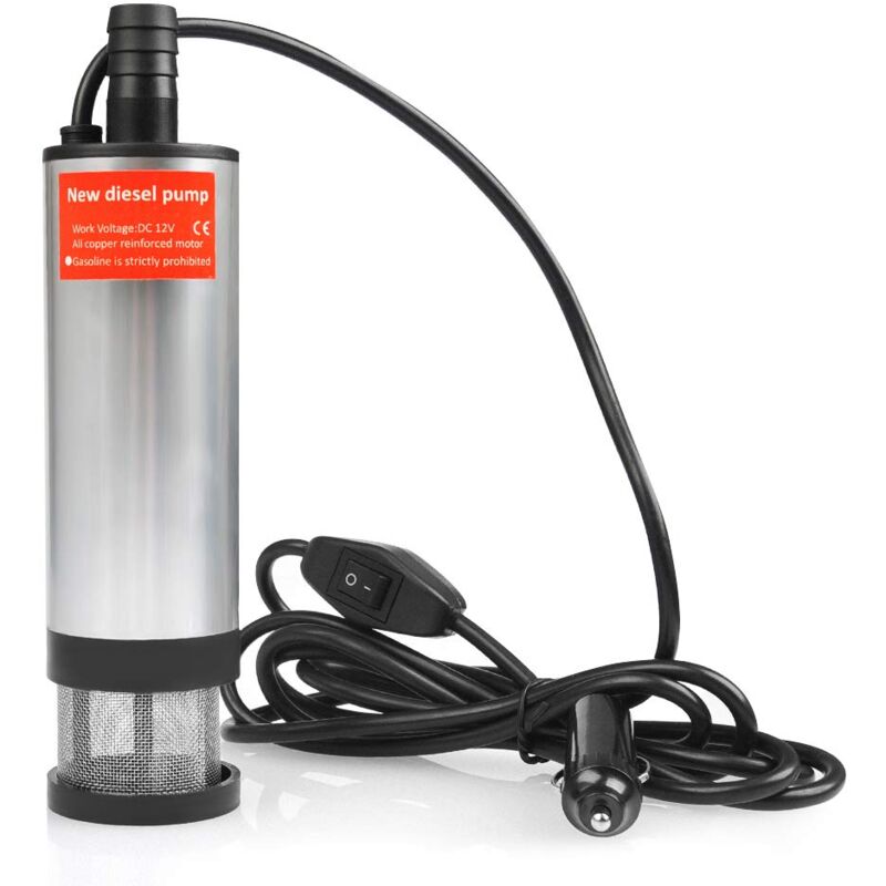 foto del prodotto aiperq pompa sommergibile da 12 v 51 mm, pompa di trasferimento carburante per auto per acqua, gasolio, liquido, pompa per veicoli in acciaio