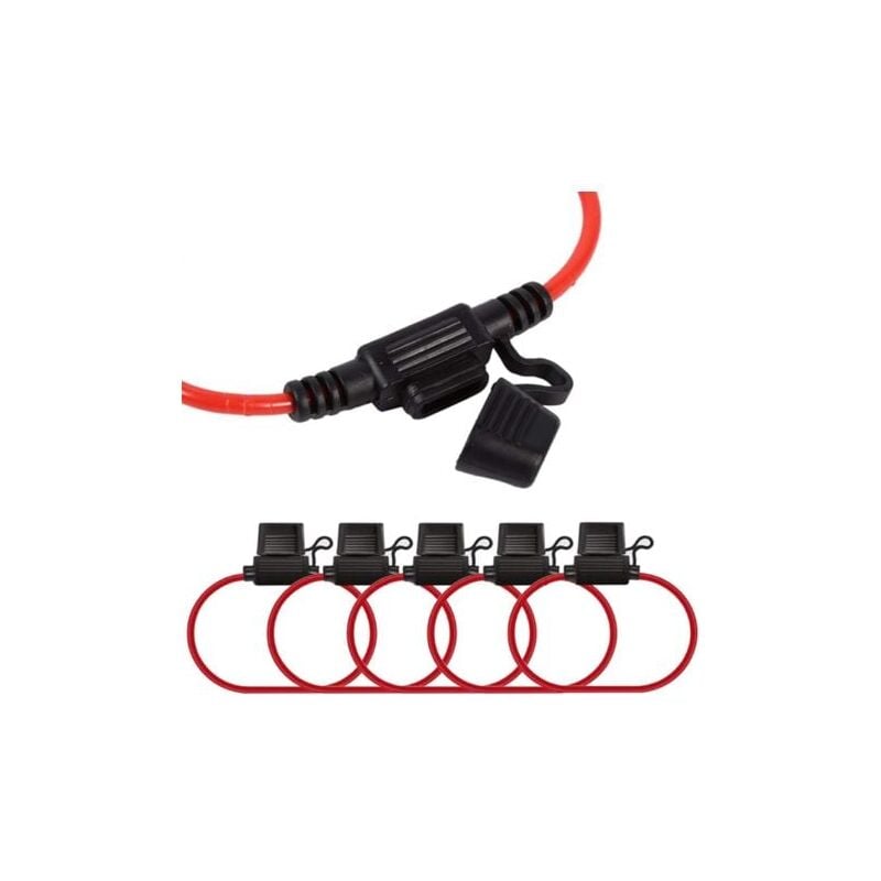 foto del prodotto aiperq portafusibile con copertura impermeabile in plastica portafusibile a lama in linea, portafusibile a lama plug in, adatto per fusibili