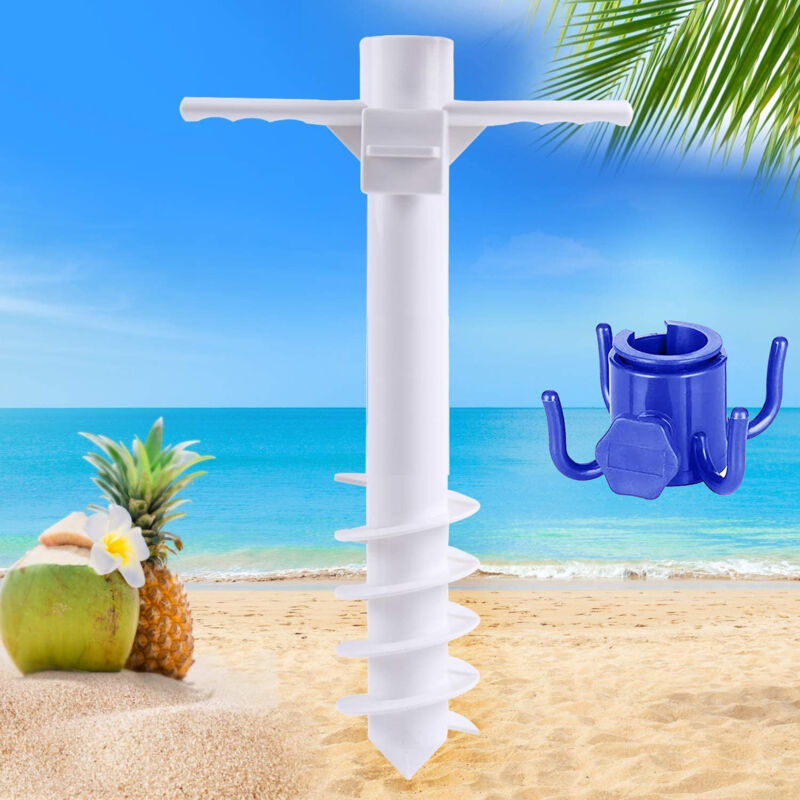 foto del prodotto aiperq portaombrellone da spiaggia di dimensioni universali il portaombrellone avvitato al terreno resiste ai forti venti