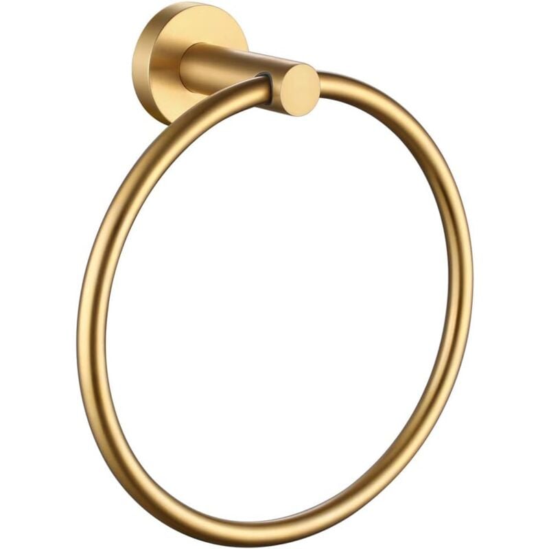 foto del prodotto aiperq portasciugamani ad anello in oro spazzolato, portasciugamani rotondo in acciaio inossidabile sus 304 per bagno contemporaneo, cucina,