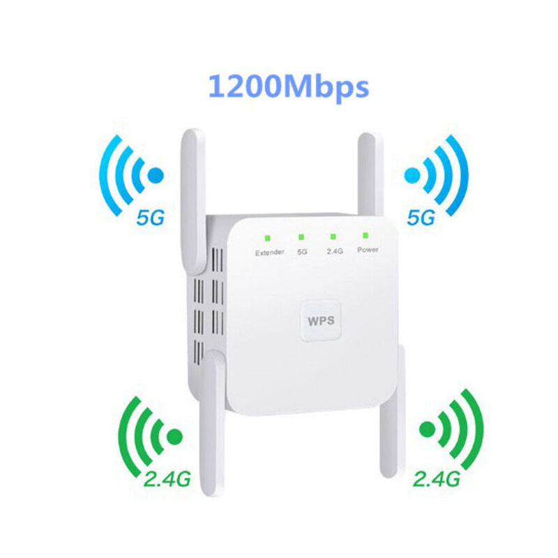 immagine 0 del prodotto aiperq potente ripetitore wi fi 1200mbps, amplificatore wi fi wireless, extender di portata, doppia banda 5ghz e 2,4ghz, compatibile con punti di