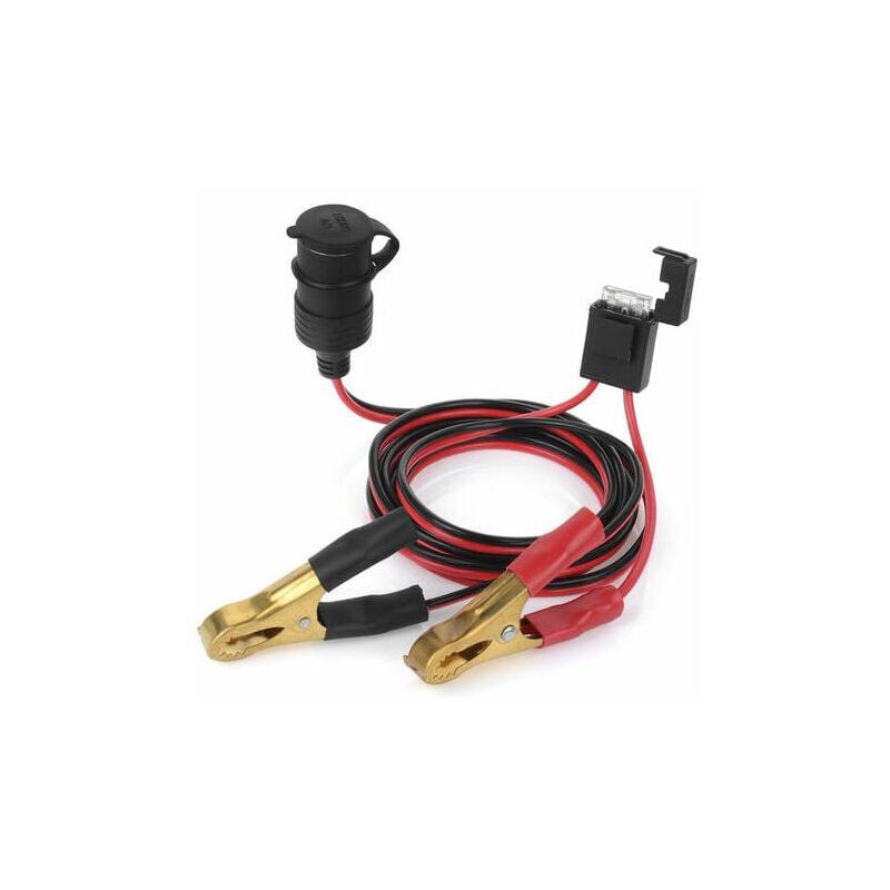 foto del prodotto aiperq presa accendisigari per auto femmina da 12 v a 24 v per batteria, morsetti a coccodrillo, connettore da 2 piedi, cavo di prolunga per