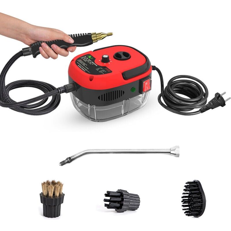 foto del prodotto aiperq pulitore a vapore portatile da 1500 w, macchina per la pulizia a vapore ad alta pressione e temperatura con testine a spazzola per mobili da