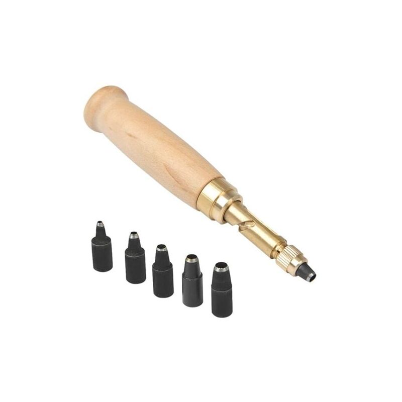 foto del prodotto aiperq punch cutter, strumento automatico per la perforazione di fori in pelle, strumento automatico per la perforazione di cinture in pelle con