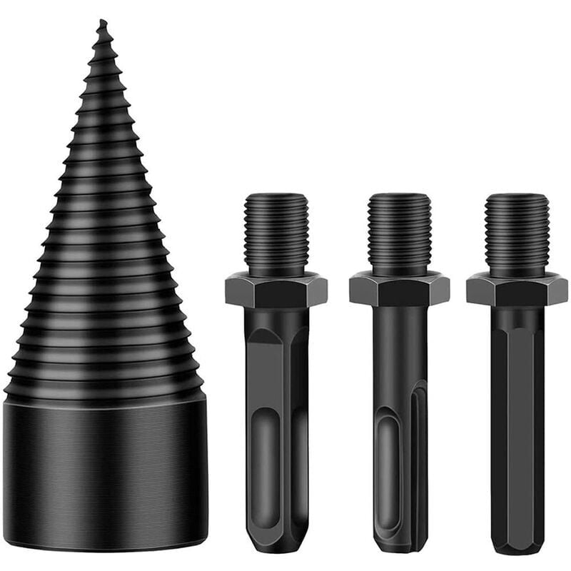 foto del prodotto aiperq punta per trapano per legna da ardere per impieghi gravosi 32 mm, cacciavite conico per spaccare, gambo esagonale trapano a mano 