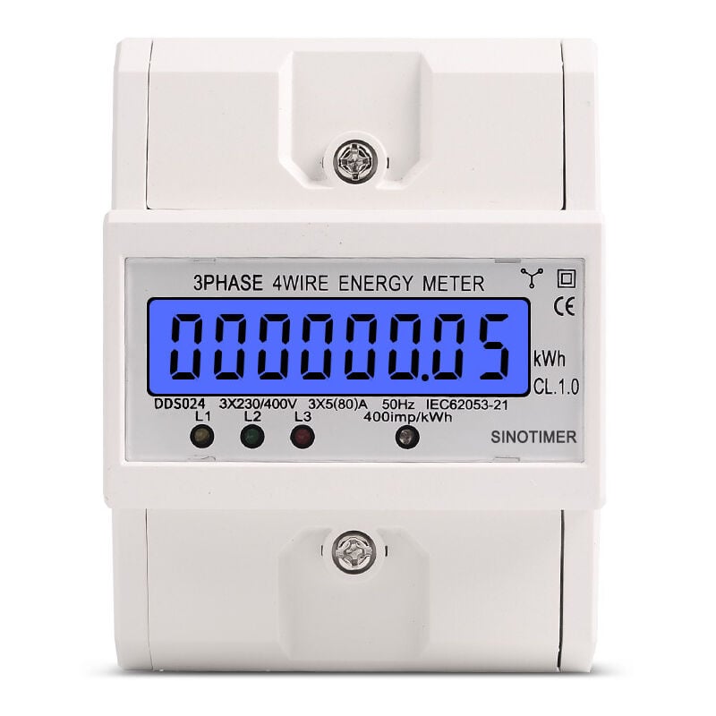foto del prodotto aiperq pz 380v 80a trifase a quattro fili contatore di potenza elettronico wattmetro kwh display lcd retroilluminato