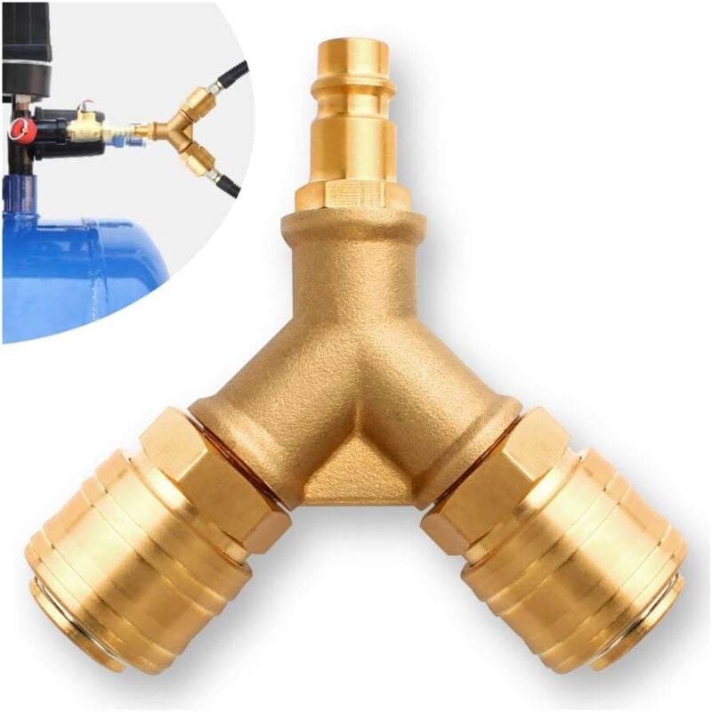 foto del prodotto aiperq raccordo aria compressa raccordo interno raccordo aria compressa distributore aria compressa da 1 4 con due connettori filettati da 1 4 di