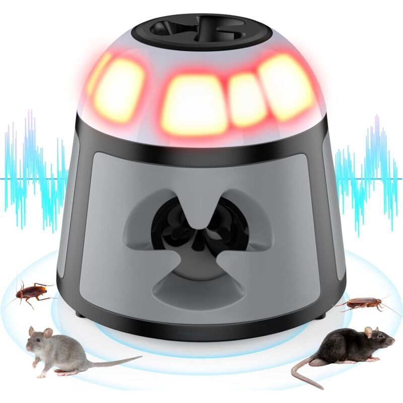 foto del prodotto aiperq ratti e topi ultrasonici, repellente ultrasonico per topi a 360 con luce led, repellente ultrasonico per roditori, repellente plug in per