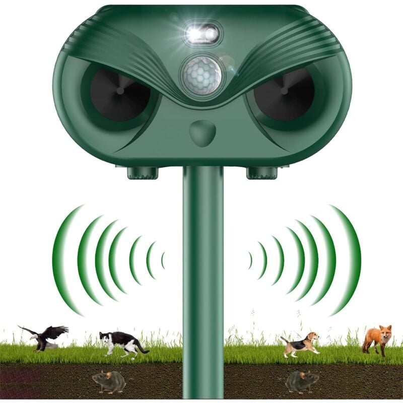 foto del prodotto aiperq repellente per gatti ad ultrasuoni, repellente per gatti solare, repellente per animali ad ultrasuoni aggiornato 2024 con sensore di