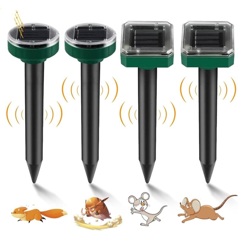foto del prodotto aiperq repellente per talpe solare 4 pezzi repellente per talpe ad ultrasuoni repellente per talpe a caccia di serpenti e talpe elimina trappola