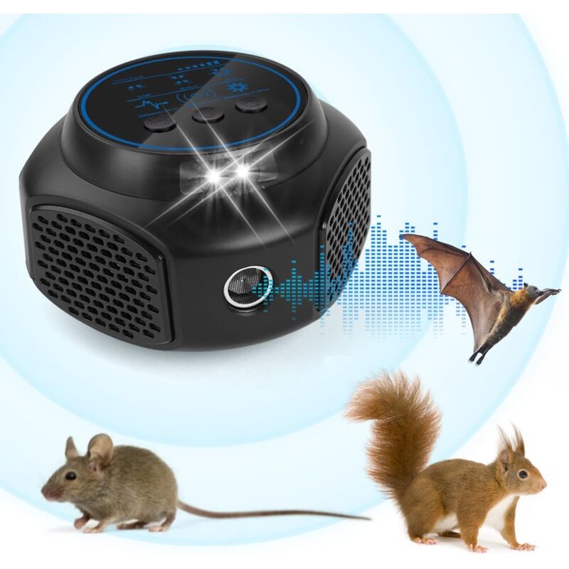 immagine 0 del prodotto aiperq repellente per topi, repellente per topi e ratti ad ultrasuoni a 360 con luce lampeggiante, repellente per talpe per interni, topi e ratti