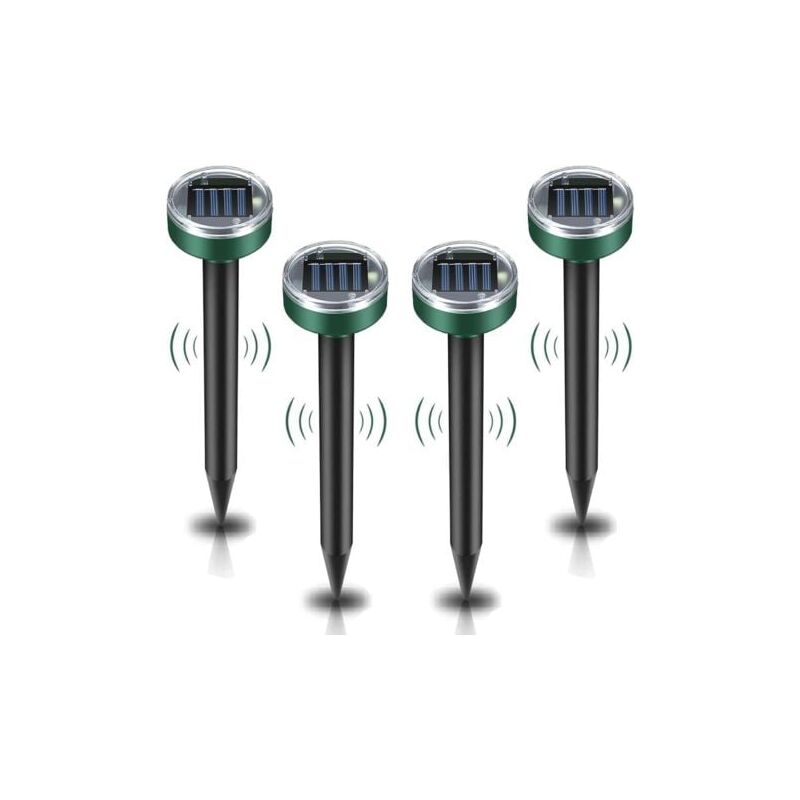 foto del prodotto aiperq repellente solare per talpe 4 pezzi, repellente per parassiti a ultrasuoni controllo delle talpe con ip65 impermeabile, repellente per