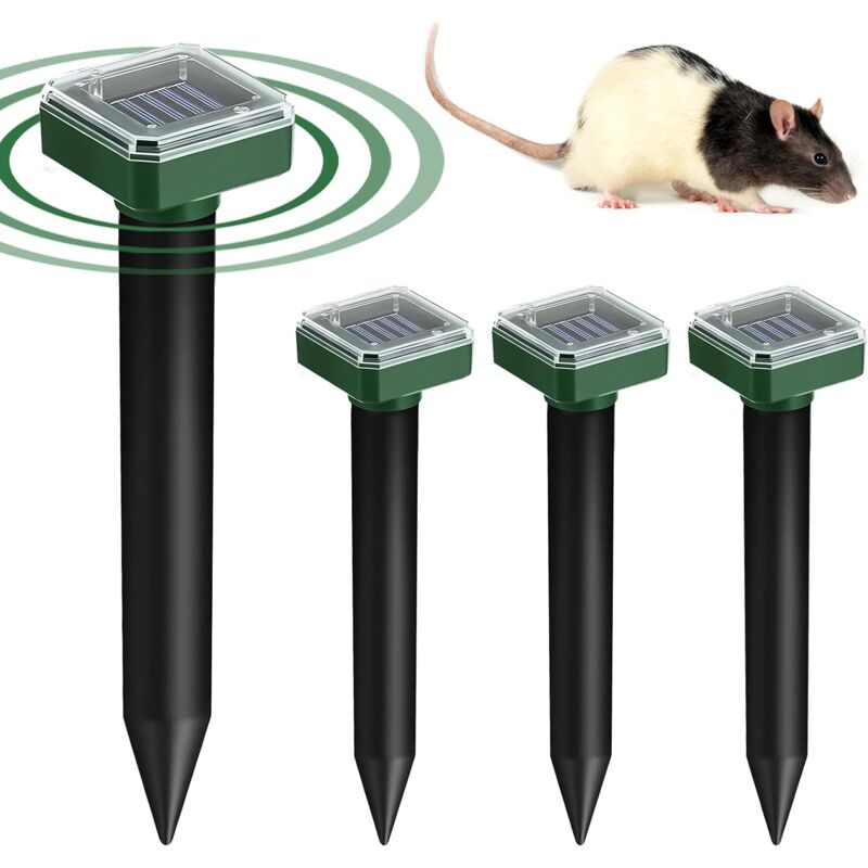 foto del prodotto aiperq repellente solare per talpe 4 pezzi repellente solare per talpe, repellente per topi e ratti ad ultrasuoni, anti topi ad ultrasuoni per