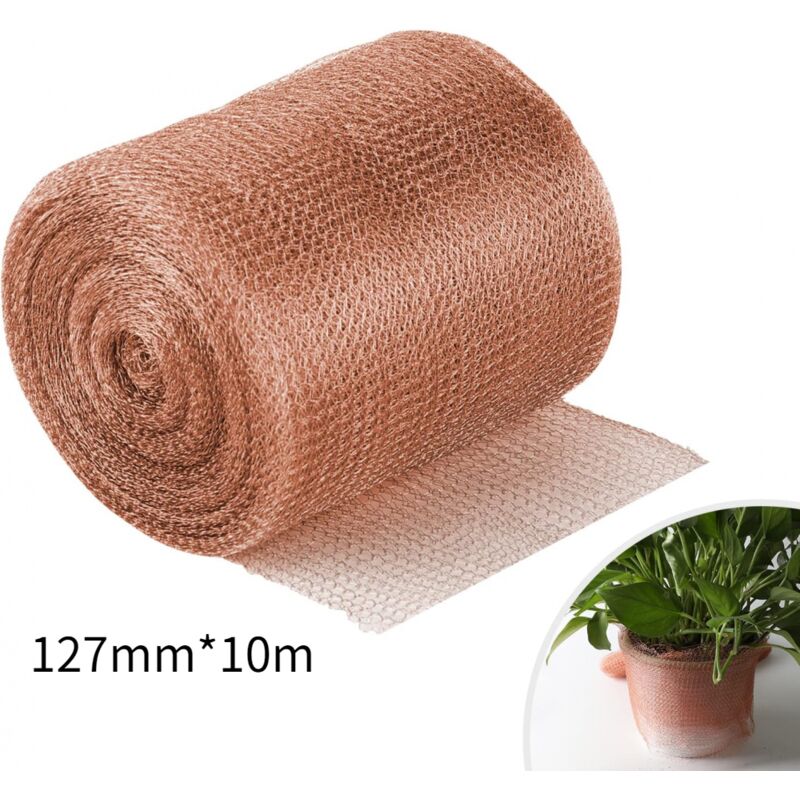 foto del prodotto aiperq rete in rame, 12,5 cm1 m, rete in rame puro al 100 , maglia in rame arrotolata, blocca fessure per buchi di costruzione, protezione di