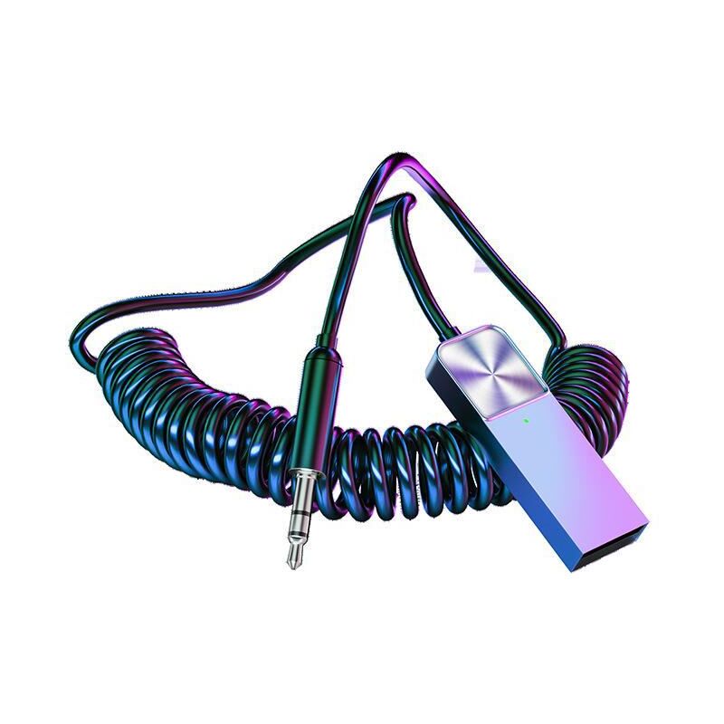 foto del prodotto aiperq ricevitore audio bluetooth 5.0 per auto da 3,5 mm, adattatore per chiamate in vivavoce hd, navigazione aux, compatto e portatile