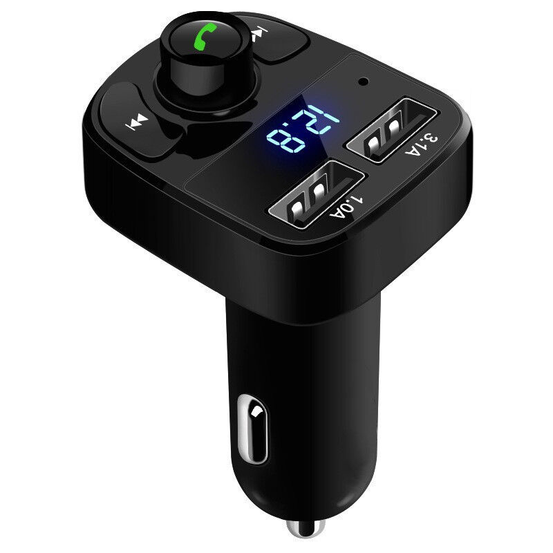 foto del prodotto aiperq ricevitore e trasmettitore bluetooth per auto x8, lettore mp3 multifunzione, doppio display di ricarica usb