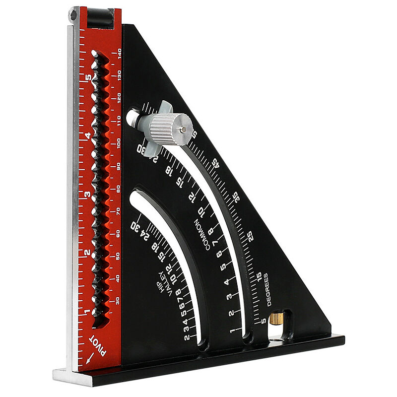 foto del prodotto aiperq righello triangolare pieghevole quadrato in metallo, da falegname, combinato, quadrato, multifunzione, triangolo, angolo quadrato,