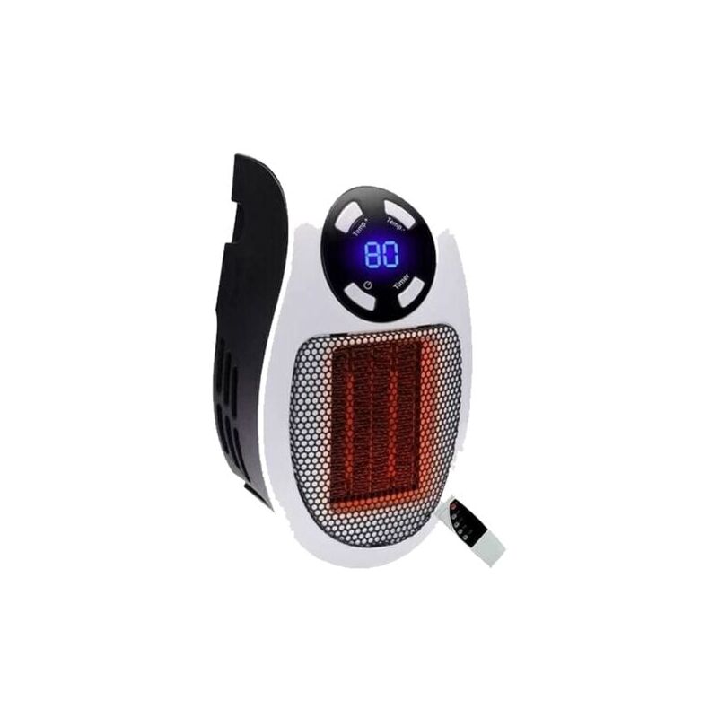 foto del prodotto aiperq riscaldatore con ventola in ceramica da 500 watt, mini riscaldatore con ventola portatile, economico, con termostato e timer, per ufficio,