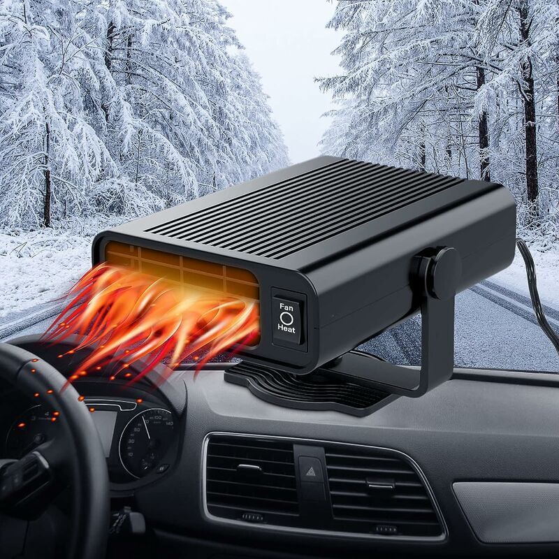 foto del prodotto aiperq riscaldatore per auto 2 in 1 12v 150w sbrinatore rapido per auto portatile sbrinatore rotante a 360 gradi sbrinatore per parabrezza per auto