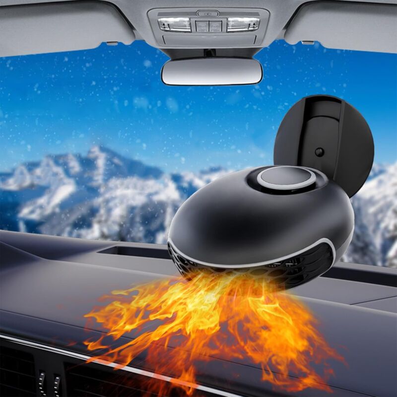 foto del prodotto aiperq riscaldatore per auto eohmak 12v 150w riscaldatore portatile per auto ventilatore 2 in 1 raffreddamento a 360 gradi riscaldamento parabrezza