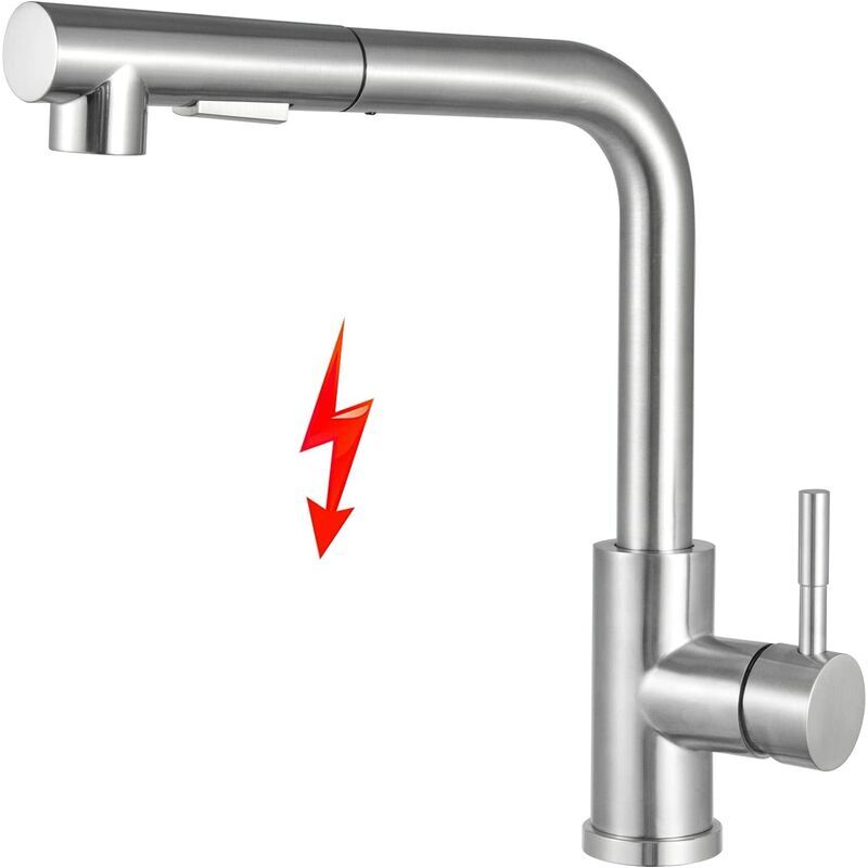 foto del prodotto aiperq rubinetto da cucina estensibile a bassa pressione, rubinetto da cucina girevole a 360 a bassa pressione, rubinetto da cucina a bassa