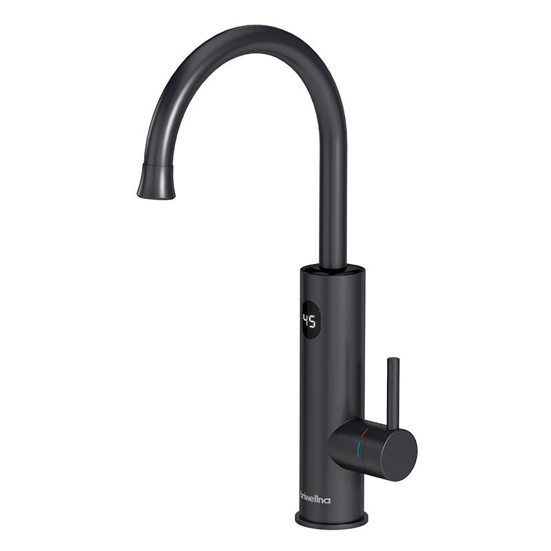 foto del prodotto aiperq rubinetto elettrico con scaldabagno istantaneo, display della temperatura a led, rubinetto da cucina girevole a 360 , rubinetto per lavello
