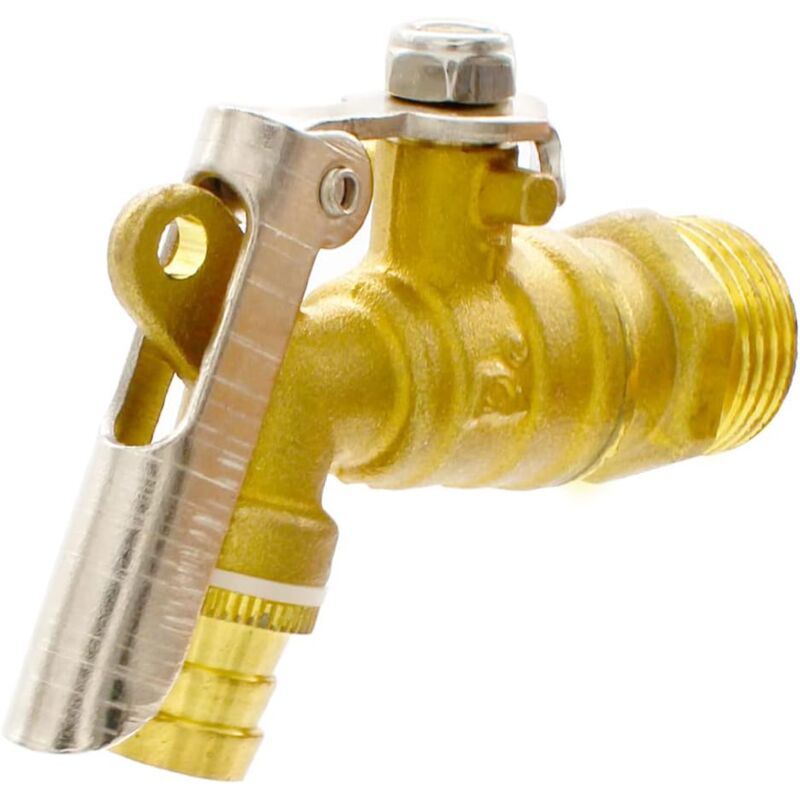 foto del prodotto aiperq rubinetto esterno in ottone, valvola ugello manuale da 1 2 , telaio con serratura, bloccabile, rubinetto valvola giardino esterno, pu 